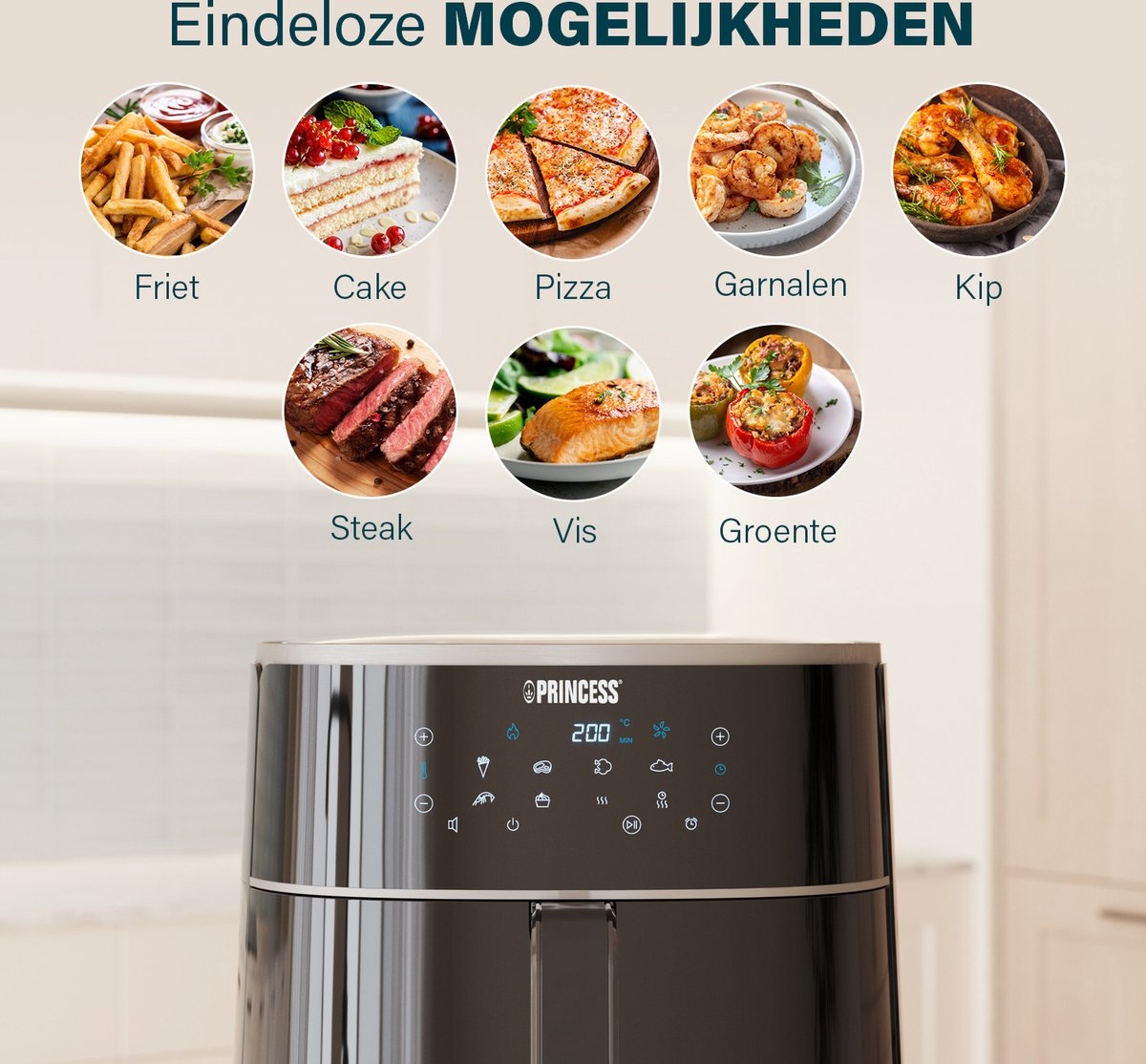 Princess 182254 Digitale Airfryer XXL - Hetelucht friteuse