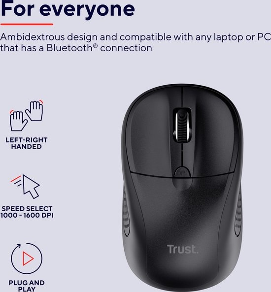 Trust Primo Bluetooth Zwart - Muis