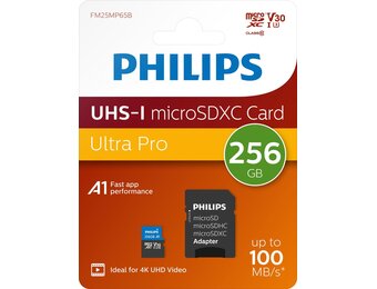 Philips MicroSDXC UHS-I U3 Kaart 256GB - Micro SD kaart