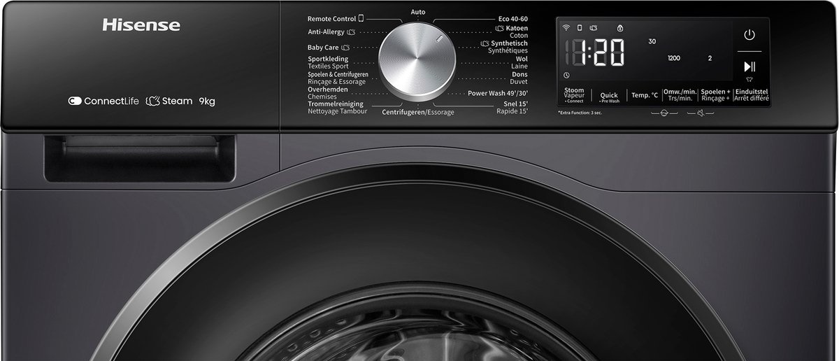 Hisense WF3S9043BB3 - Wasmachine