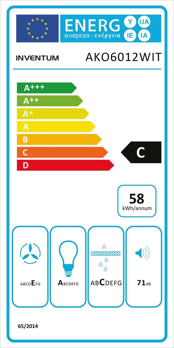 Inventum AKO6012WIT - Onderbouw afzuigkap