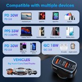 Veger CC53-2A2C PD QC 3A 66W Autolader Zwart