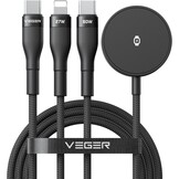 Veger V730 3 in 1 kabel met Magsafe 1.5m Braided 92 Watt