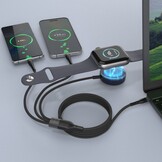 Veger V730 3 in 1 kabel met Magsafe 1.5m Braided 92 Watt