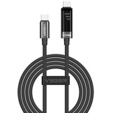 Veger DC120 USB-C naar USB-C kabel 1.5m Braided Aluminium 240 Watt met display