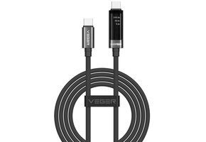 Veger DC120 USB-C naar USB-C kabel 1.5m Braided Aluminium 240 Watt met display