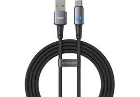 Veger AC1 USB-A naar USB-C kabel 1.2m Braided Aluminium 66 Watt