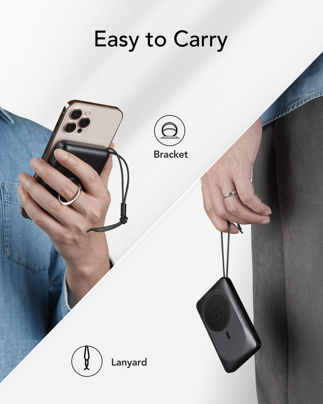 Veger MagOn W1151 10.000mAh Powerbank Zwart - Powerbank