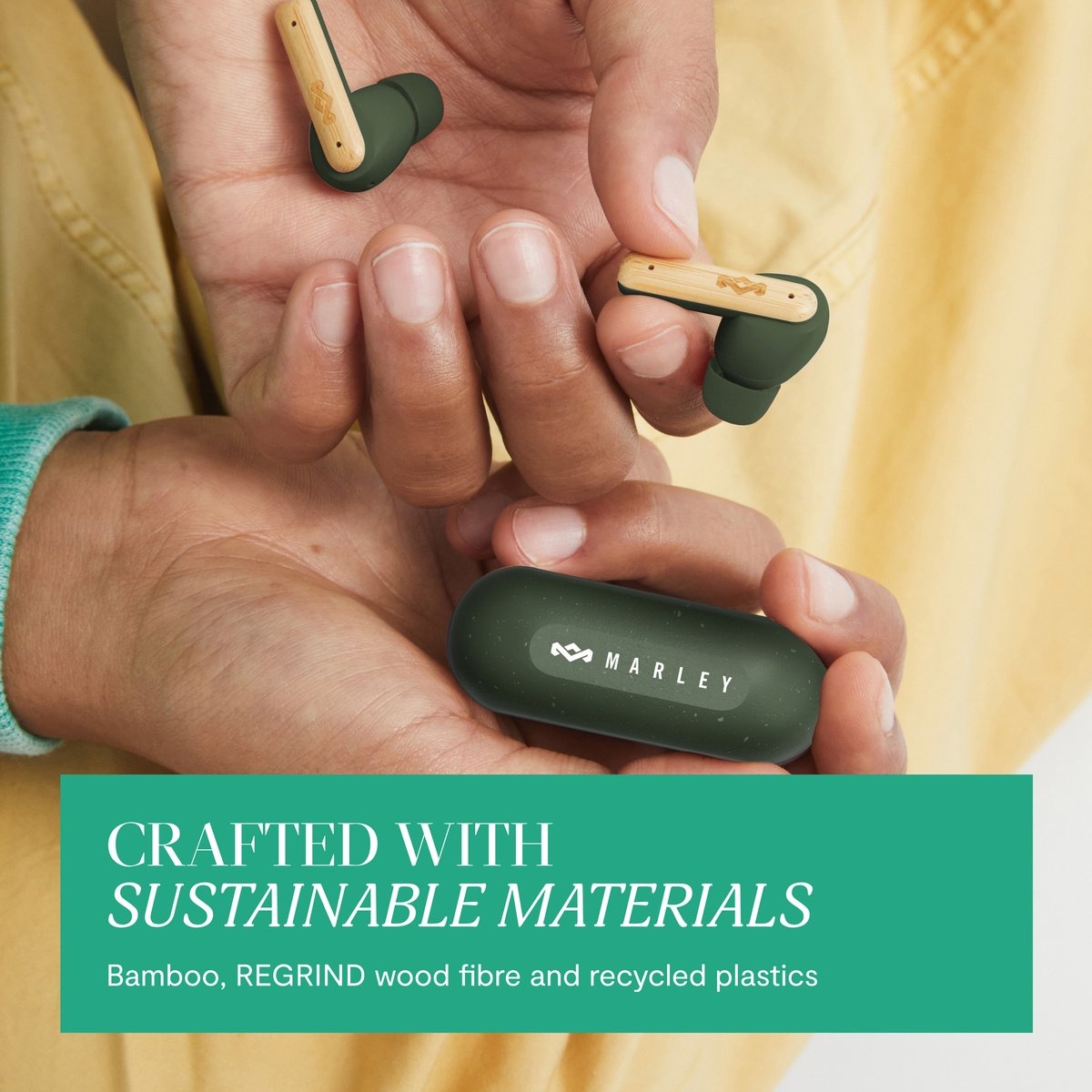 House of Marley Little Bird True Wireless Groen - Draadloze oordopjes
