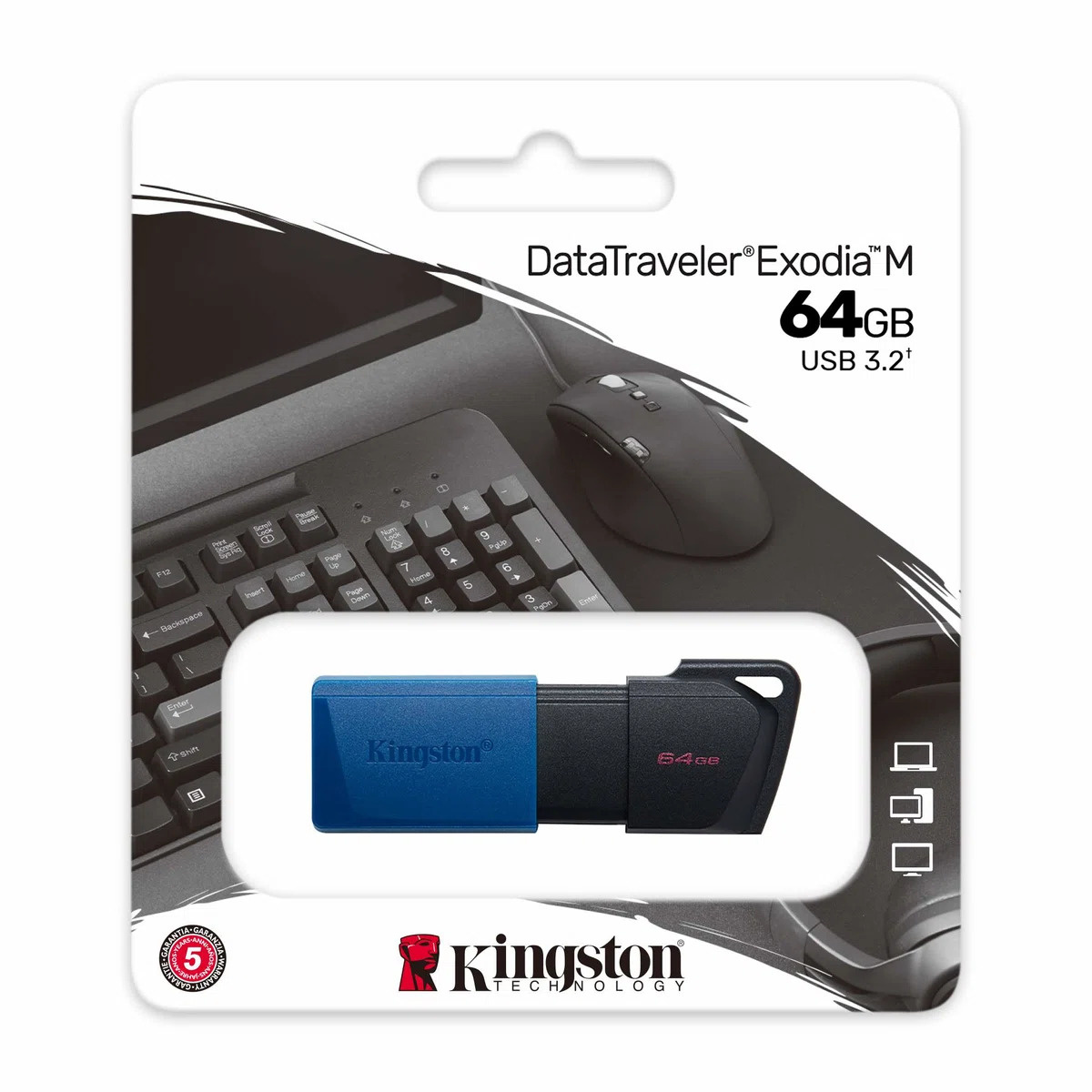 Kingston DataTraveler Exodia M USB 3.2 64GB Blauw - USB-stick