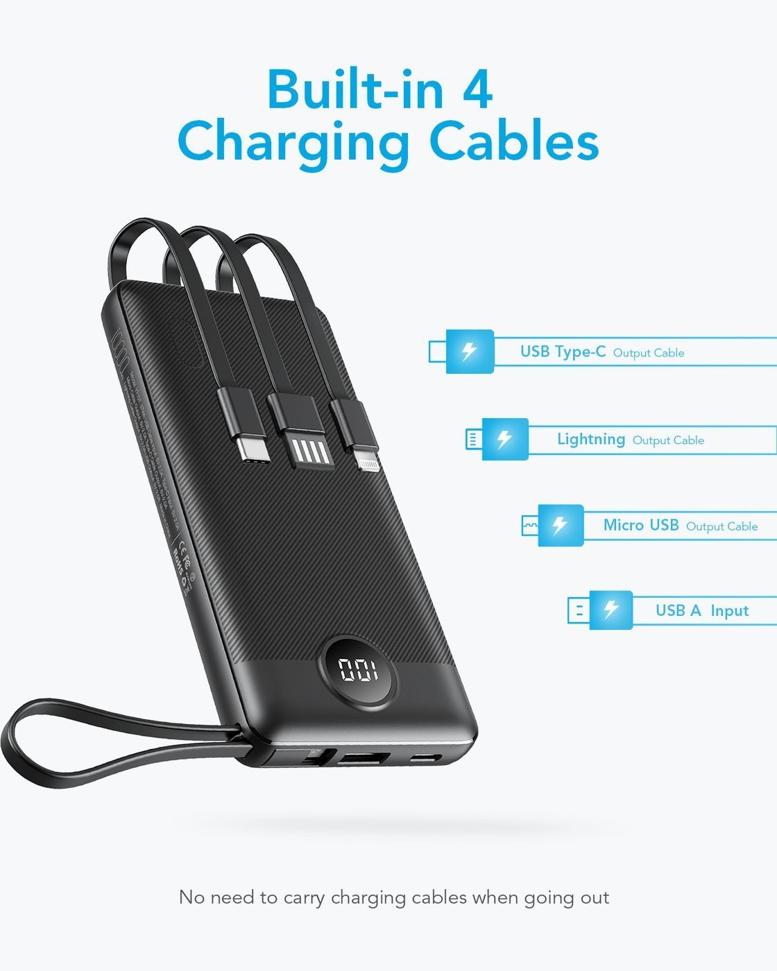 Veger C10 W1147 10.000 mAh Zwart - Powerbank