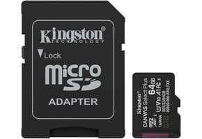 Kingston Canvas Select Plus Gen. 3 microSDXC 64GB met SD-adapter - Micro SD kaart