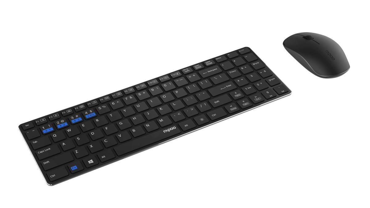 Rapoo 9300M Zwart - Toetsenbord + muis set
