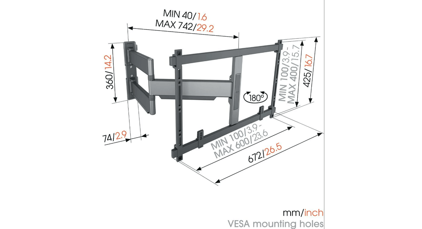 Vogel's TVM 5845 55 -100 inch zwart Draaibare tv-beugel - TV muurbeugel