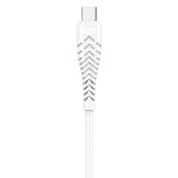 Veger snellader 65 Watt 2x USB Poort + USB-C Kabel 1,5m Nylon Wit