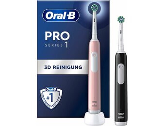 Oral-B PRO 1 Duo Edition Cross Action Roze/Zwart - Elektrische tandenborstel
