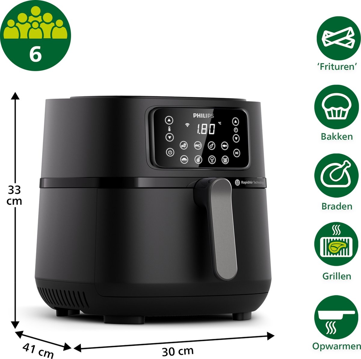 Philips Airfryer XXL Connected HD9285/93 + bakvorm - Airfryer