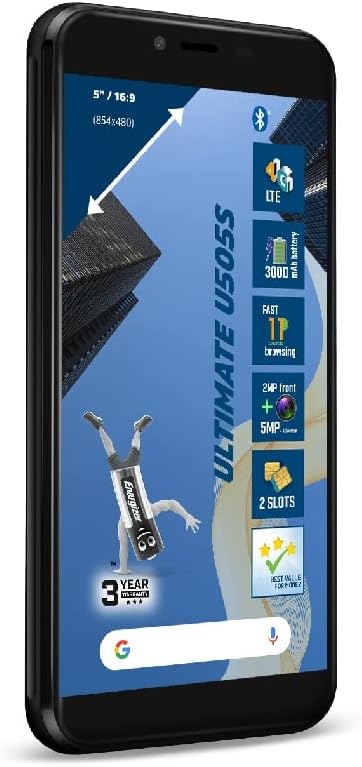 Energizer Ultimate U505S 4G 16GB Zwart - Mobiele telefoon