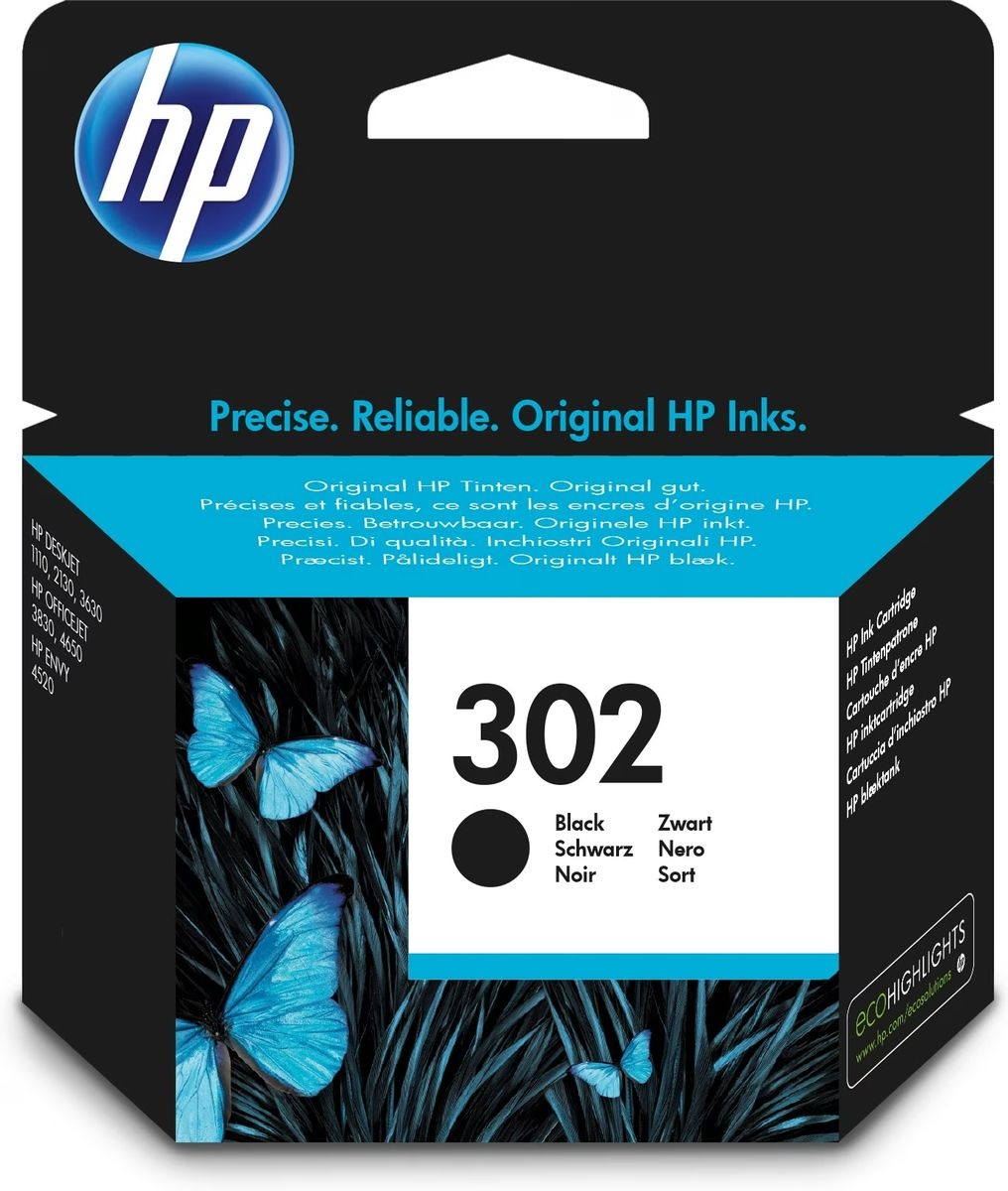 HP 302 (F6U66AE) Zwart - Inktcartridge