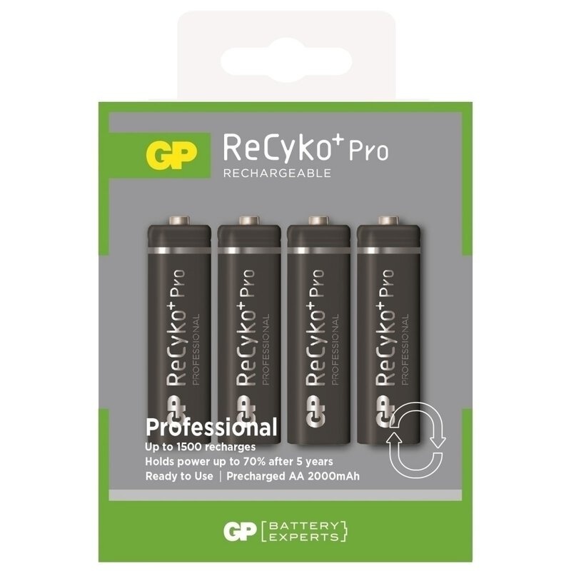 GP Batteries Recyko+ 2100 mAh Oplaadbare AA batterij (4 stuks)