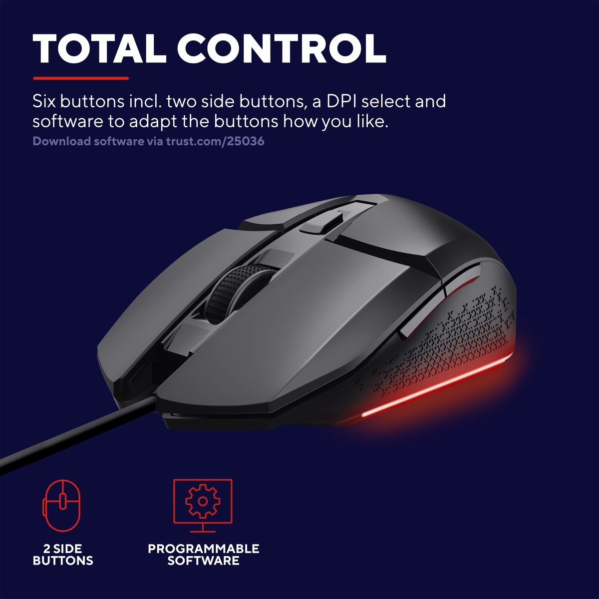 Trust GXT 109 Felox Zwart - Gaming Muis
