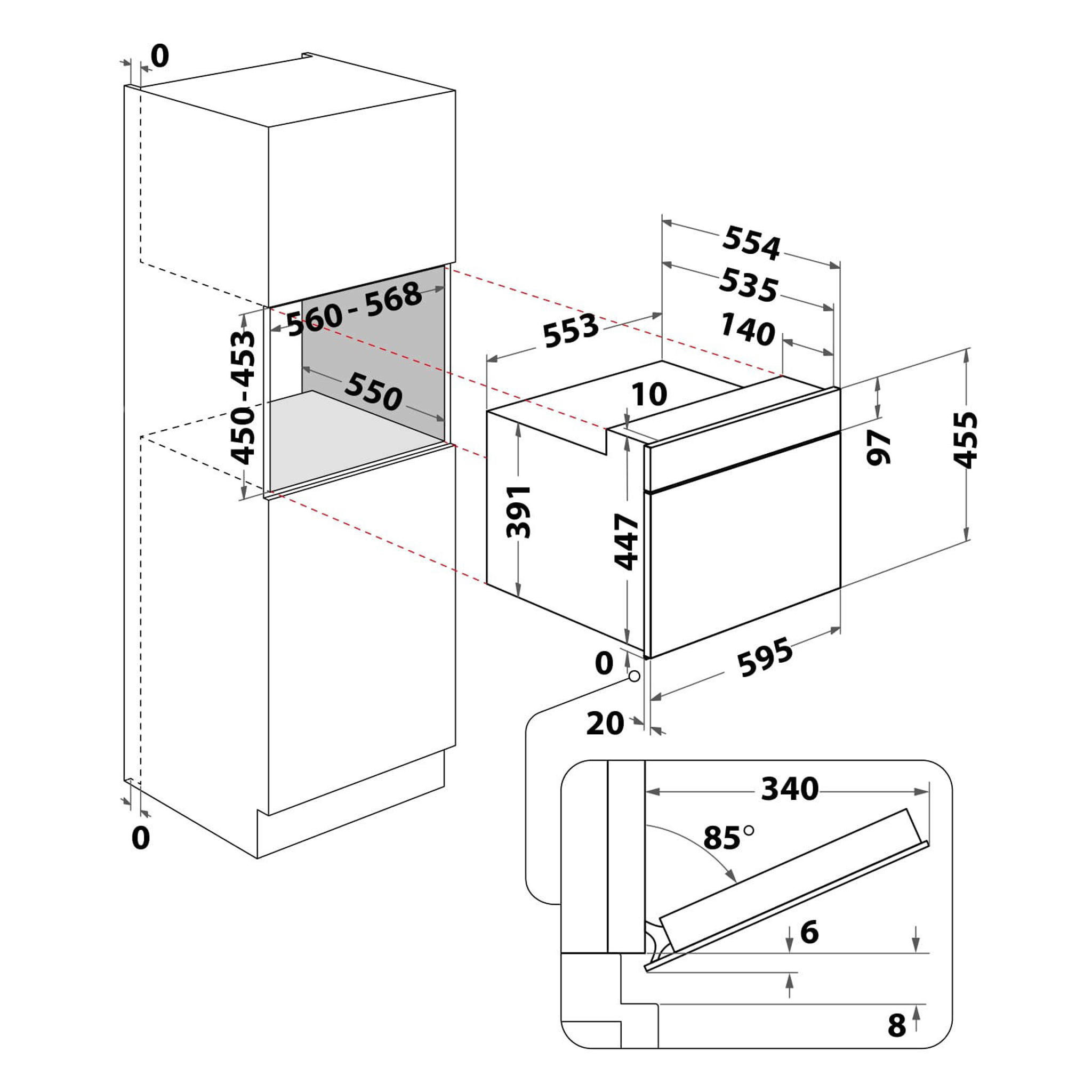 Indesit MWI 3445 BL - Inbouw magnetron