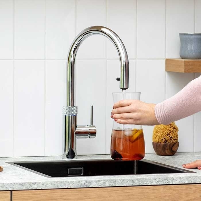 Quooker Flex Round Chroom met COMBI+ reservoir - Kokendwaterkraan