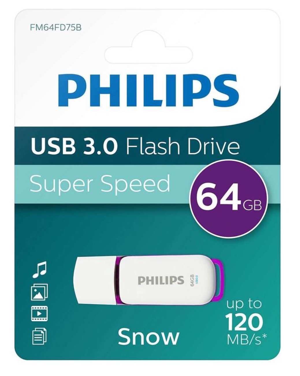 Philips FM64FD75B USB 3.0 64GB Snow Edition - USB-stick