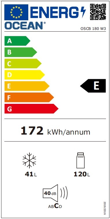 OCEAN OSCB 180 W3 - Koel-vriescombinatie