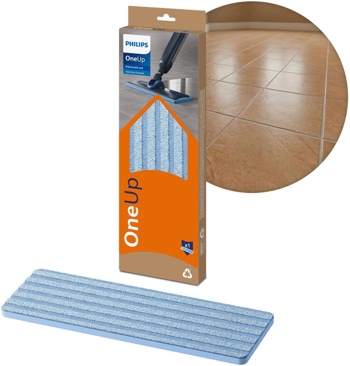 Philips OneUp XV1883/10 Vervangbare dweildoek (voor tegels)