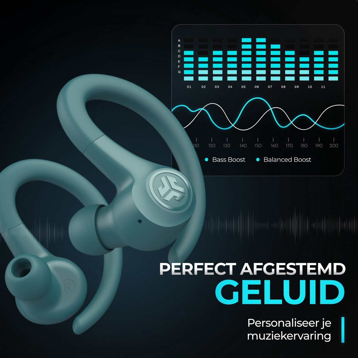 JLab Go Air Sport True Wireless Teal - Draadloze oordopjes