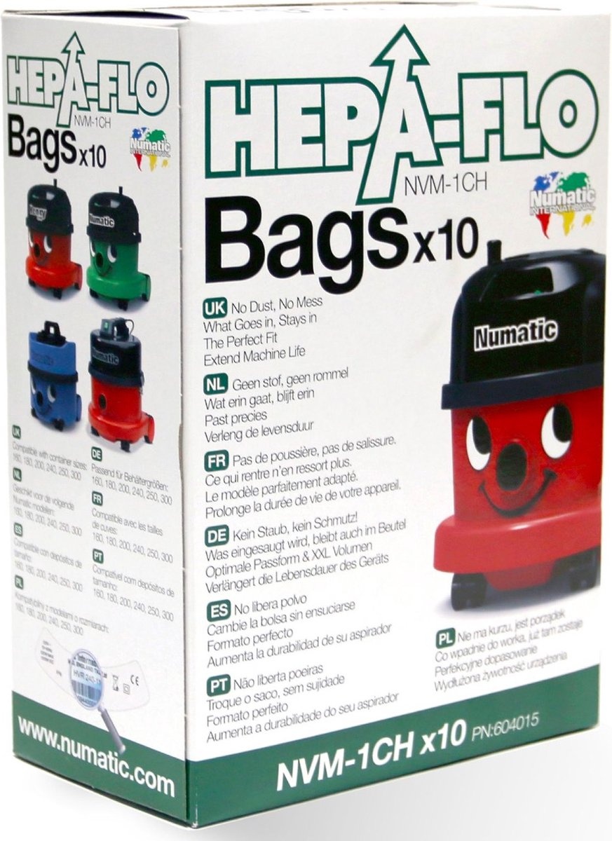 Numatic NVM-1CH Hepa-Flo (10 stuks) - Stofzuigerzakken