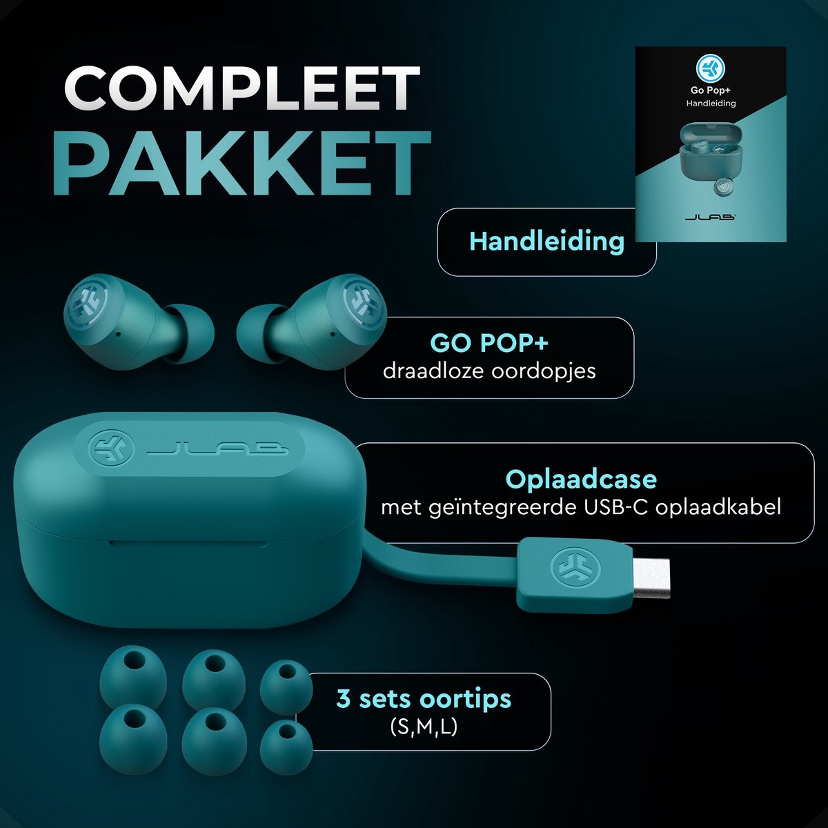 JLab Go Air Pop True Wireless Groen - Draadloze oordopjes