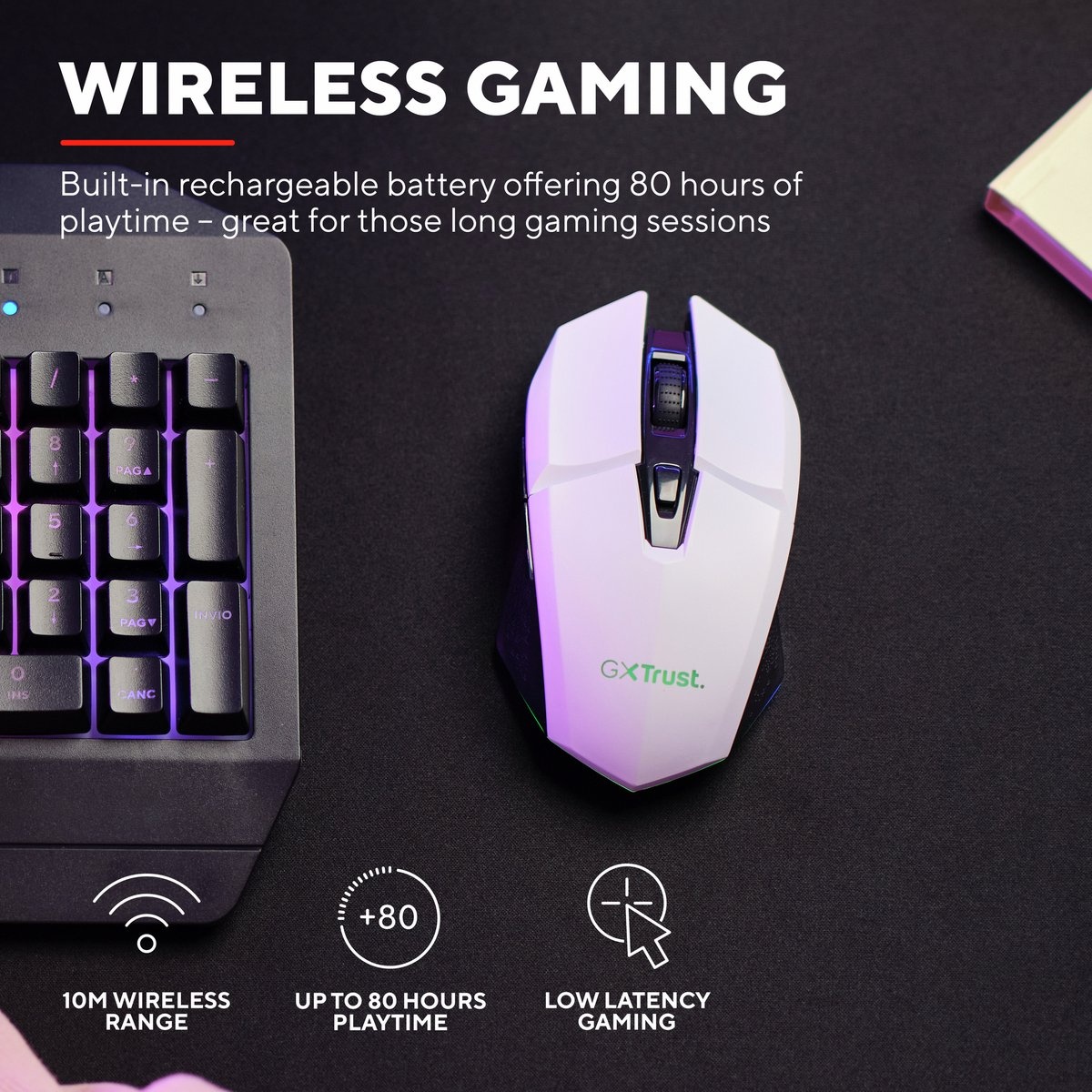 Trust GXT 110W Felox Wit - Gaming Muis