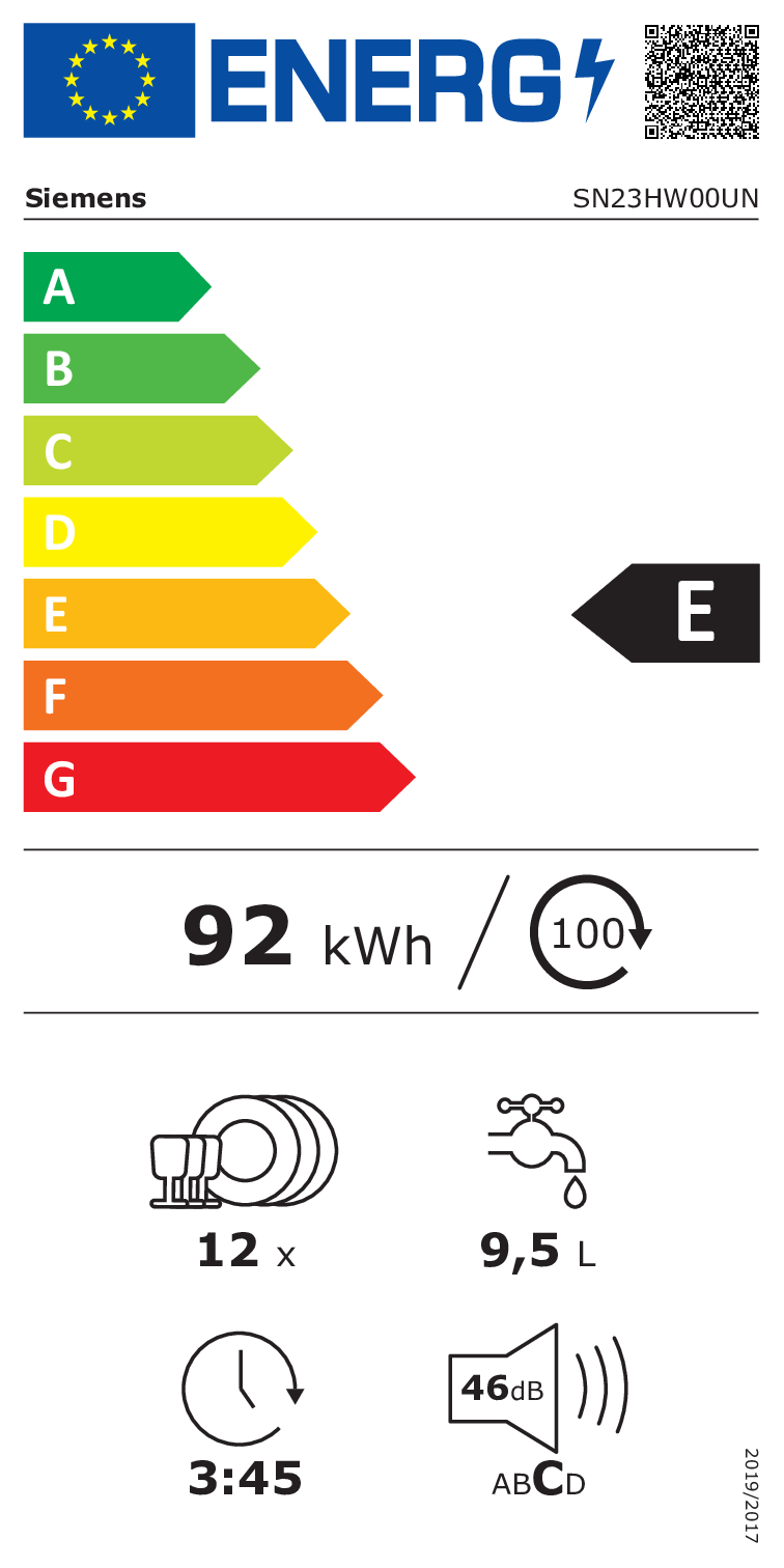 Siemens extraKlasse SN23HW00UN - Vrijstaande vaatwasser