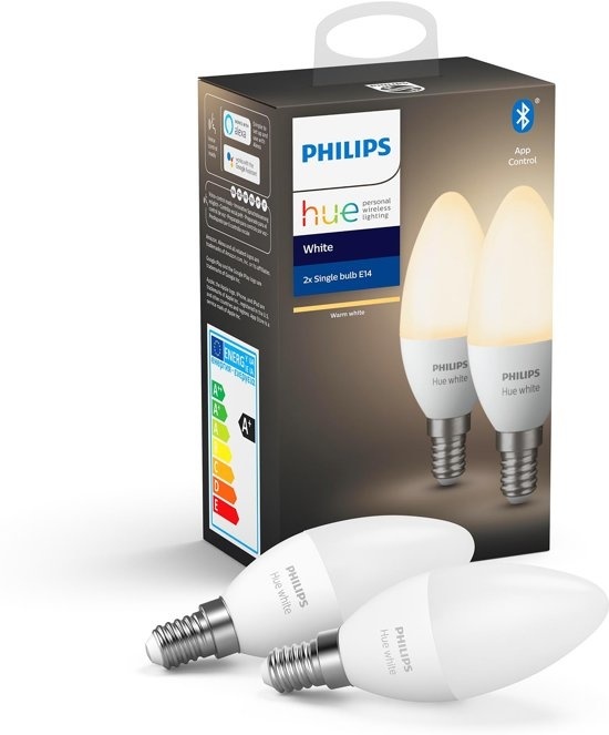 Philips Hue White Kaars E14 Duo Pack (Bluetooth)