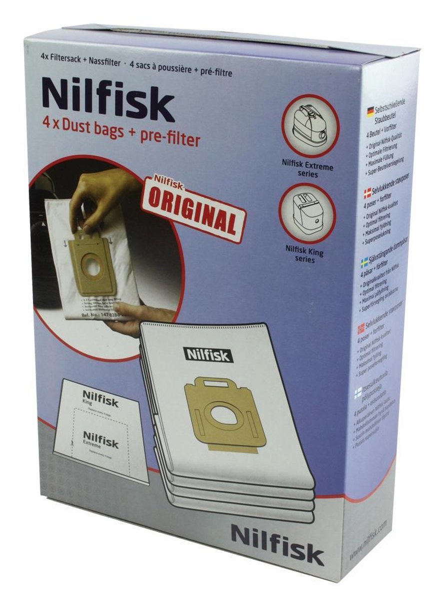 Nilfisk Original Stofzuigerzakken 4 Stuks (voor Extreme + King)