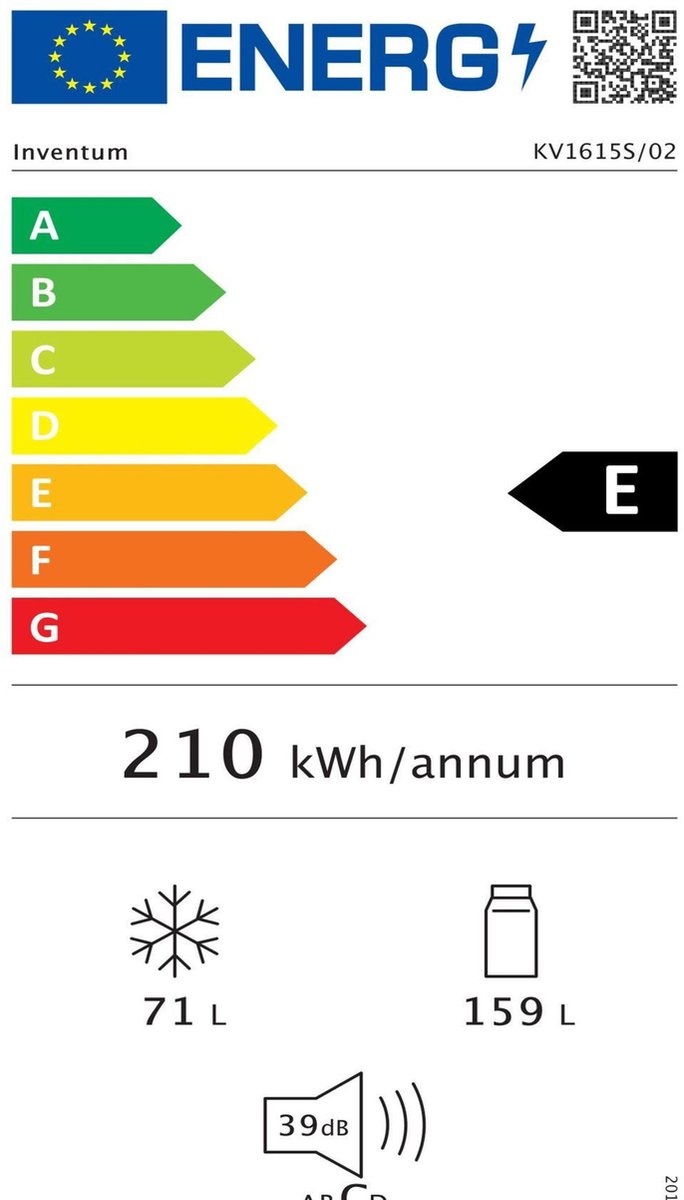 Inventum KV1615S - Koel-vriescombinatie
