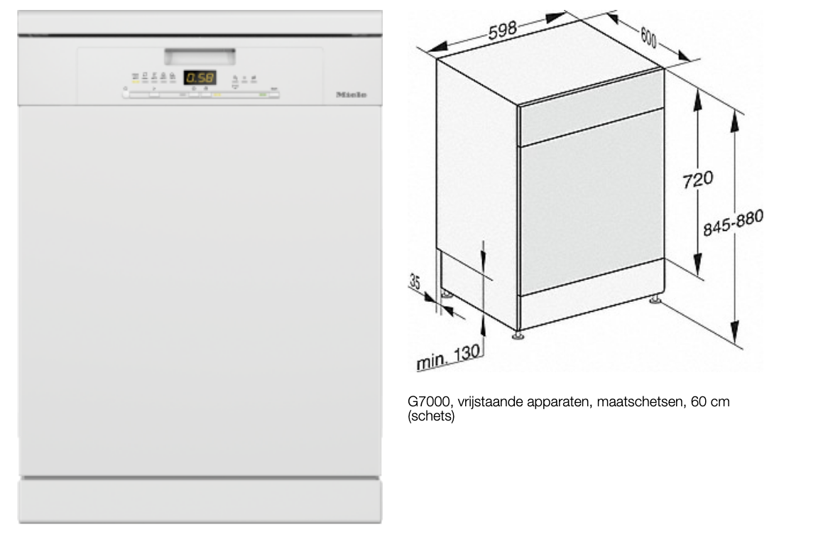 Miele G 5022 BW - Vrijstaande vaatwasser