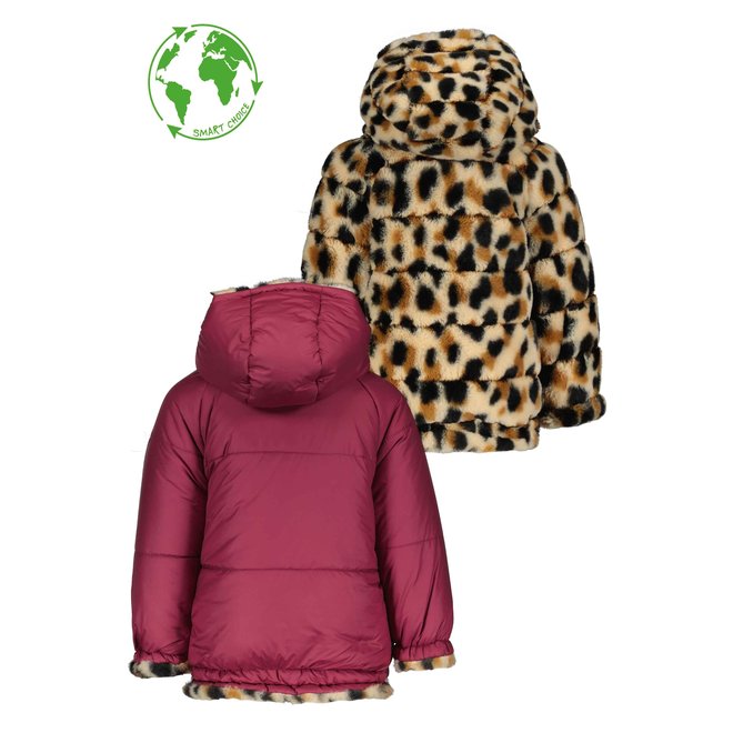 Flo baby girls reversible hooded jacket - 245 Cerise