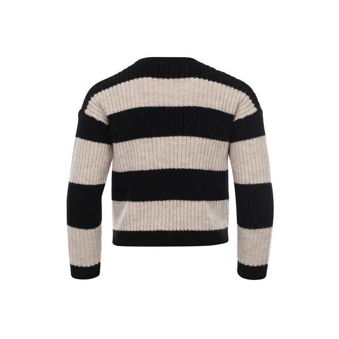 Little knitted striped cardigan - black