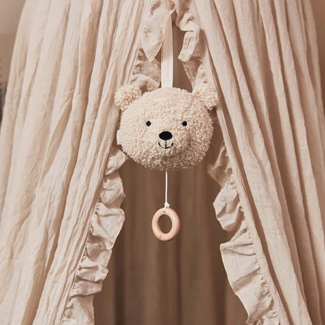 Musical hanger Teddy Bear Natural