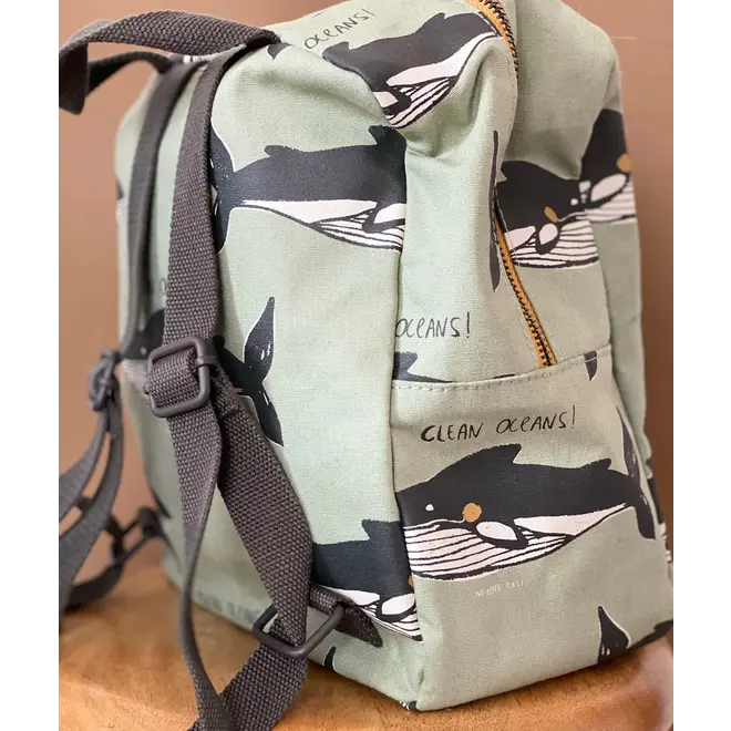 Waterproof Cotton canvas Backpack whale - Studio Loco -