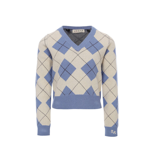 10Sixteen argyle pullover 61 Blue argyle check