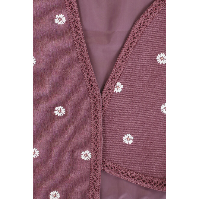 Little embroidered gilet 586 Mauve Blush