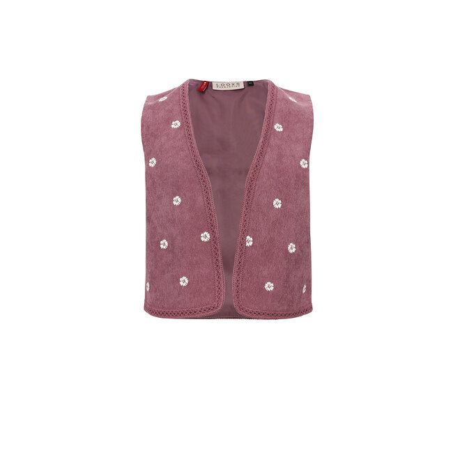 Little embroidered gilet 586 Mauve Blush