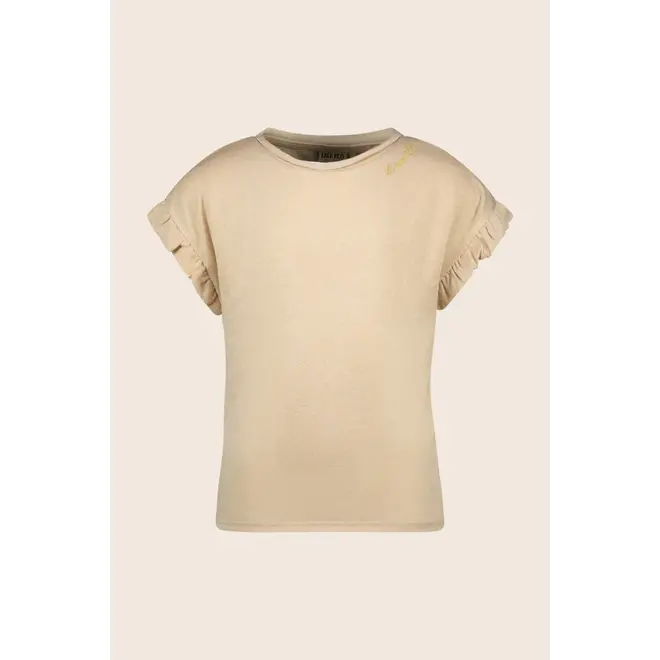 Flo girls metallic jersey ruffle tee 006 Champagne