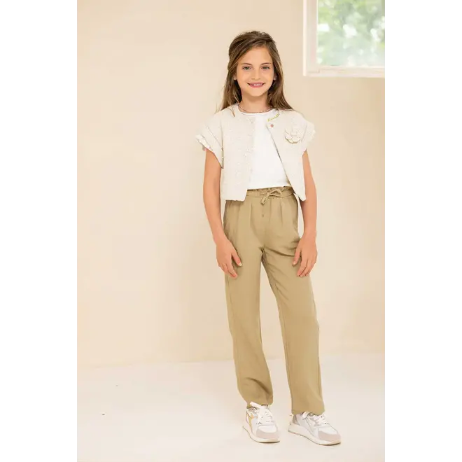 Flo girls linen wide leg 006 Champagne