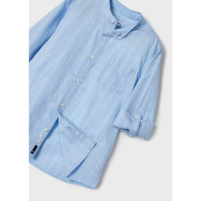 L/s mao collar shirt          31 Sky blue