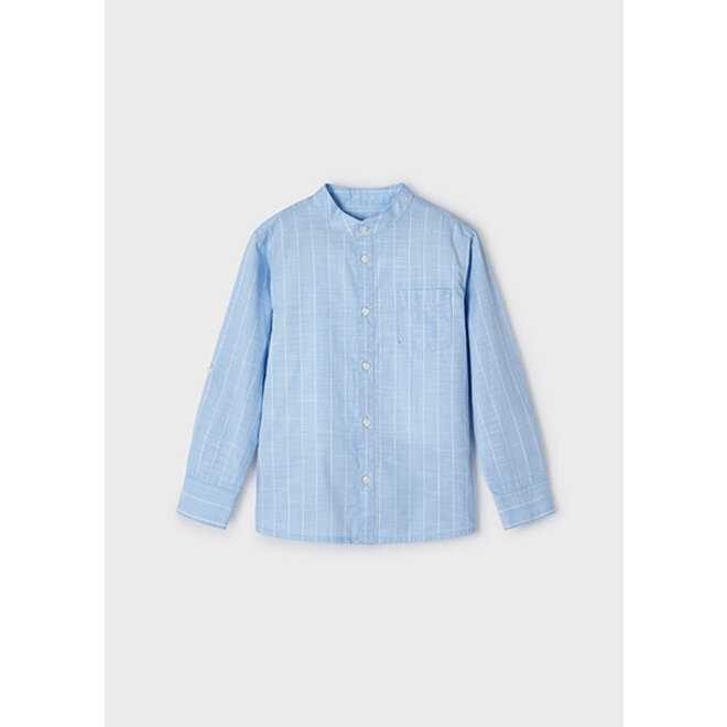 L/s mao collar shirt          31 Sky blue